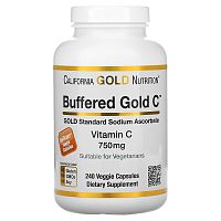 Buffered Gold C Sodium Ascorbate (буферизованный вит C) 750 мг 240 капс (California Gold Nutrition)