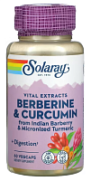 Solaray Берберин и экстракты корня куркумина из индийского барбариса и микронизированной куркумы (Berberine & Curcumin) 60 растительных капсул