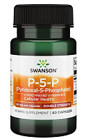 Swanson P-5-P Pyridoxal-5-Phosphate (П-5-П, Пиридоксаль-5-Фосфат двойной силы, Витамин B-6) 40 мг. 60 капсул