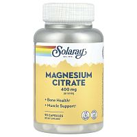 Solaray Magnesium Citrate (Магний цитрат) 400 мг. 90 растительных капсул 