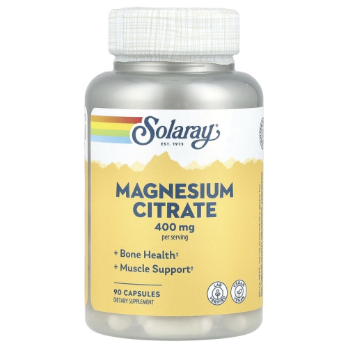 Solaray Magnesium Citrate (Магний цитрат) 400 мг. 90 растительных капсул 