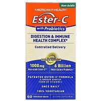Ester-C with Probiotics 1000 мг 60 таблеток (American Health) срок 07.2021