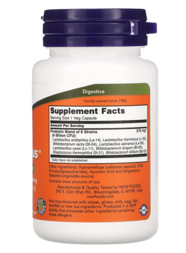 Now Foods Gr8-Dophilus (Пробиотик) 60 растительных капсул  фото 2