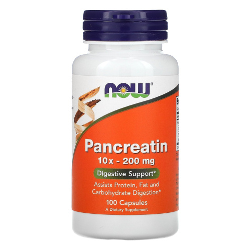 Now Foods Панкреатин (Pancreatin) 10X - 200 мг. 100 капсул фото 3