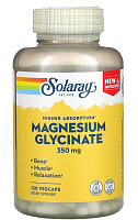 Magnesium Glycinate 350 мг (Глицинат Магния) 120 вег капсул (Solaray)