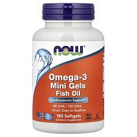 Now Foods Omega-3 Mini Gels Омега-3 180 мини-гелевых капсул 