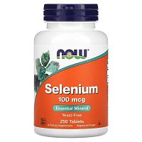 Now Foods Selenium Yeast-Free (Селен без дрожжей) 100 мкг. 250 таблеток