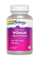 Woman multivitamin Once Daily (Женские мультивитамины один раз в день) 90 вег капсул (Solaray)