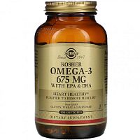 Kosher Omega-3 675 мг (Кошерная Омега-3) 100 мягких капсул (Solgar)