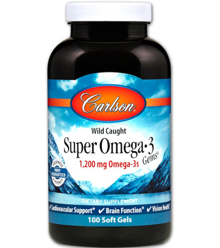 Wild Caught Super Omega-3 Gems 1200 mg - 100 капсул (Carlson Labs) фото 2
