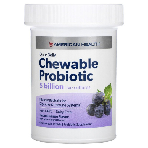 Chewable Probiotic 5 Billion (Жевательные Пробиотики) 60 таблеток (American Health) фото 2
