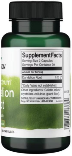 Dandelion Root 515 mg (Корень Одуванчика 515 мг) 60 капсул (Swanson) фото 3