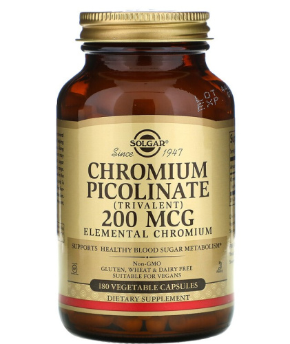 Solgar Пиколинат хрома (Chromium Picolinate) 200 мкг. 180 капсул