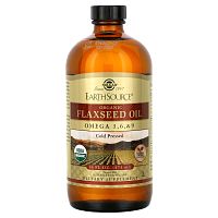 Solgar Earth Source Органическое льняное масло (Organic Flaxseed Oil) 473 мл.