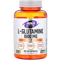 Now Foods Sports L-Glutamine (L-Глютамин) 1000 мг. 120 растительных капсул