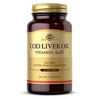 Солгар Жир печени норвежской трески (Cod Liver Oil Vitamins A & D) 250 капсул