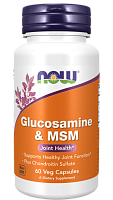 Now Foods Глюкозамин & МСМ (Glucosamine & MSM) 60 растительных капсул
