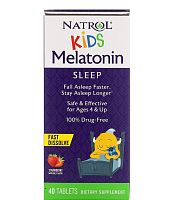 Melatonin (Мелатонин) от 4 лет со вкусом клубники 40 таблеток (Natrol)