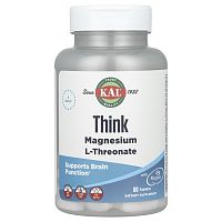 KAL Магний L-Треонат для улучшения работы мозга (Think Magnesium L-Threonate) 2000 мг. 60 таблеток
