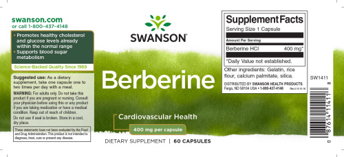 Berberine 400 mg (Берберин 400 мг) 60 капсул (Swanson) фото 3