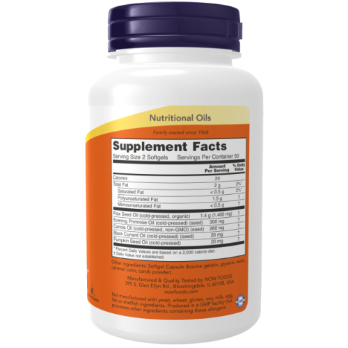 Now Foods Omega 3-6-9 1000 мг. (Омега 3-6-9) 100 мягких капсул фото 2