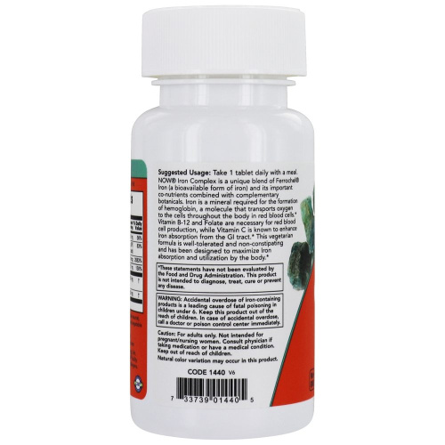 Now Foods Iron Complex (Комплекс железа) 100 таблеток фото 3