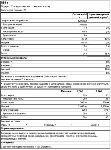 Optimum Nutrition 100% Whey Gold Standard Natural Gluten Free 864 гр. фото 3