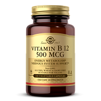 Vitamin B-12 Cyanocobalamin 500 мкг (Витамин Б-12 Цианокобаламин) 100 вег капсул (Solgar)