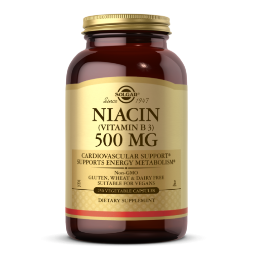 Solgar Ниацин (Витамин B3) 500 мг. 250 растительных капсул