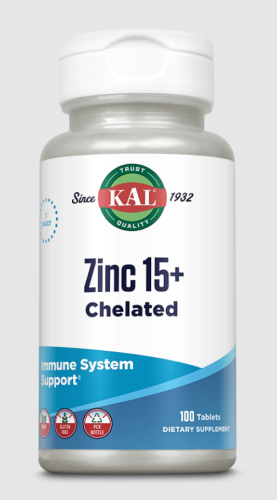 Zinc 15+ Chelated (Хелатный Цинк) 100 таблеток (KAL)