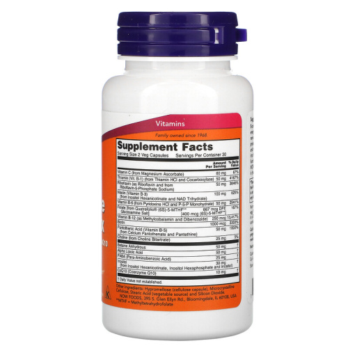 Now Foods Co-Enzyme B-Complex (Ко-Энзим Б-Комплекс) 60 растительных капсул фото 2