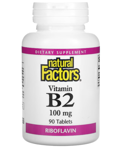 Vitamin B2 Riboflavin 100 mg (Витамин В2 Рибофлавин 100 мг) 90 таблеток (Natural Factors)