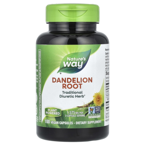 Dandelion Root 1575 мг (Корень Одуванчика) 100 веган капсул (Nature's Way)