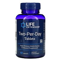 Мультивитамины Two-Per-Day (Дважды-в-день) 60 таблеток (Life Extension)
