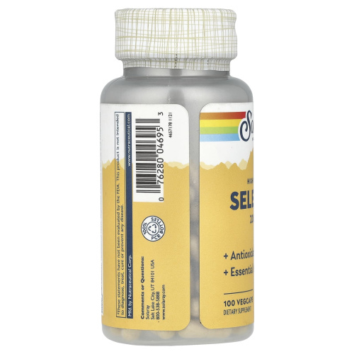 Solaray High Potency Selenium (Селен) 200 мкг. 100 растительных капсул фото 3