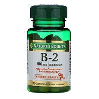Vitamin B-2 Riboflavin 100 mg (Витамин B-2 Рибофлавин 100 мг) 100 таблеток (Nature's Bounty)