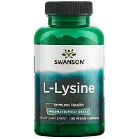 L-Lysine Pharmaceutical Grade срок 01.2024(L-лизин фармацевтический сорт) 500 мг 90 капсул (Swanson)