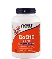 Now Foods CoQ10 (Коэнзим Q10) 30 мг. 240 растительных капсул