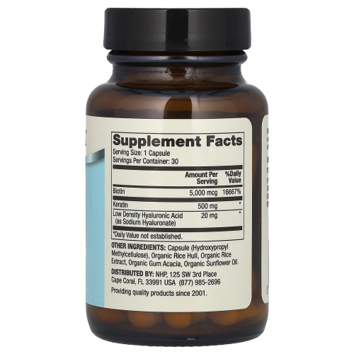 Hair, Skin and Nails (Biotin, Keratin & Hyaluronic Acid) 30 капсул (Dr. Mercola) фото 5
