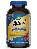 Alive! Men's 50+ Multi Gummy (Мультивитамины для Мужчин 50+) 150 мармеладок (Nature's Way