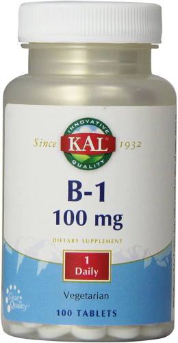 Vitamin B-1 100 мг (Тиамин) 100 таблекток (KAL)