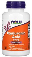 Now Foods Hyaluronic Acid With MSM (Гиалуроновая кислота с МСМ) 50 мг. 120 растительных капсул