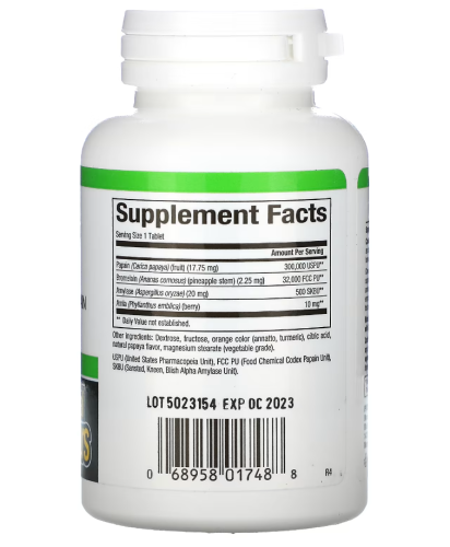 Papaya Enzymes with Amylase and Bromelain (Энзимы Папайи) 60 жевательных таблеток (Natural Factor) фото 2