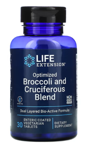 Life Extension Optimized Broccoli and Cruciferous Blend (Оптимизированная смесь брокколи и крестоцветных овощей) 30 вегетарианских таблеток покрытых кишечнорастворимой оболочкой