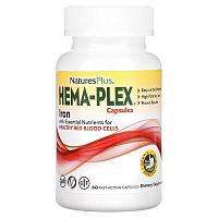 NaturesPlus Hema-Plex Iron Capsules (Железо с синергетическими кофакторами для общего здоровья крови) 60 растительных капсул быстрого действия