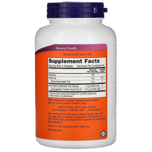 Now Foods CLA 800 мг. 90 мягких капсул фото 2