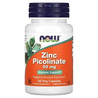 Now Foods Zinc Picolinate (Пиколинат цинка) 50 мг. 60 растительных капсул