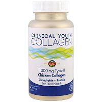 Clinical Youth Collagen Type 2 1000 мг ( Кууриный коллаген 2 типа) 60 таблетки (KAL) 