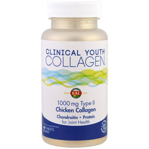 Clinical Youth Collagen Type 2 1000 мг ( Кууриный коллаген 2 типа) 60 таблетки (KAL) 