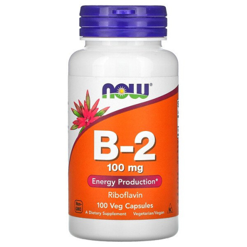 Now Foods B-2 (Витамин B2, Рибофлавин) 100 мг. 100 растительных капсул